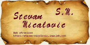 Stevan Mićalović vizit kartica
